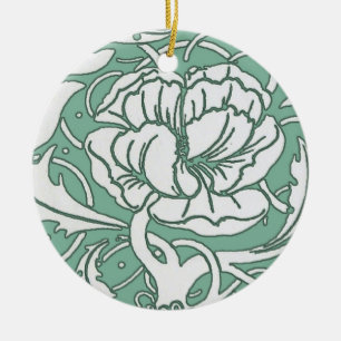 Ornamento del Peony de Nouveau del arte