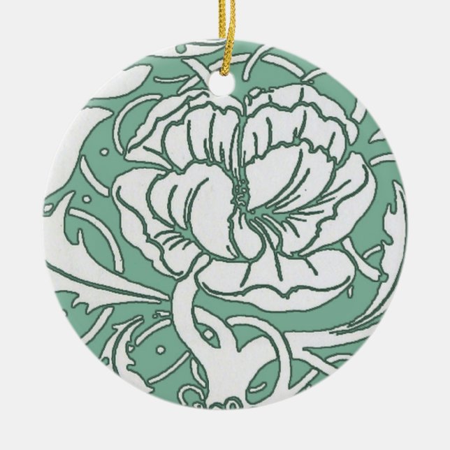 Ornamento del Peony de Nouveau del arte (Frente)