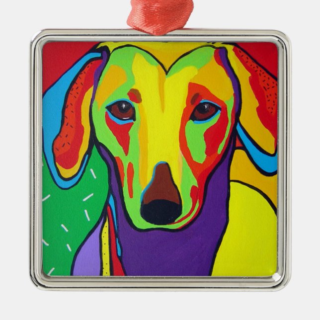 Ornamento del perrito de Daschund (Frente)