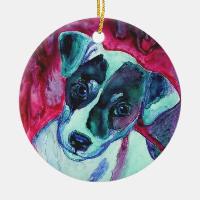 Ornamento del perrito de Jack Russell Terrier - (Frente)