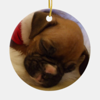 Ornamento del perrito del boxeador del navidad el