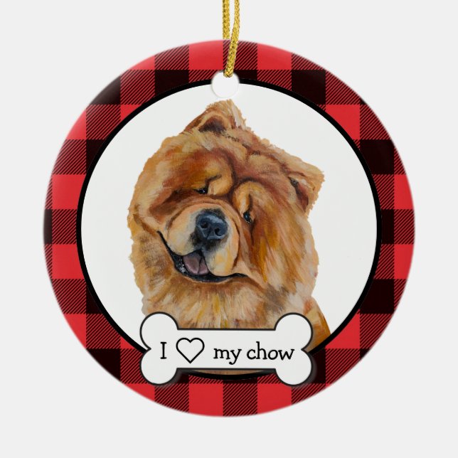 Ornamento del perro Chow Chow (Frente)