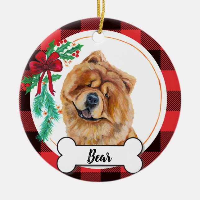 Ornamento del perro Chow Chow (Frente)