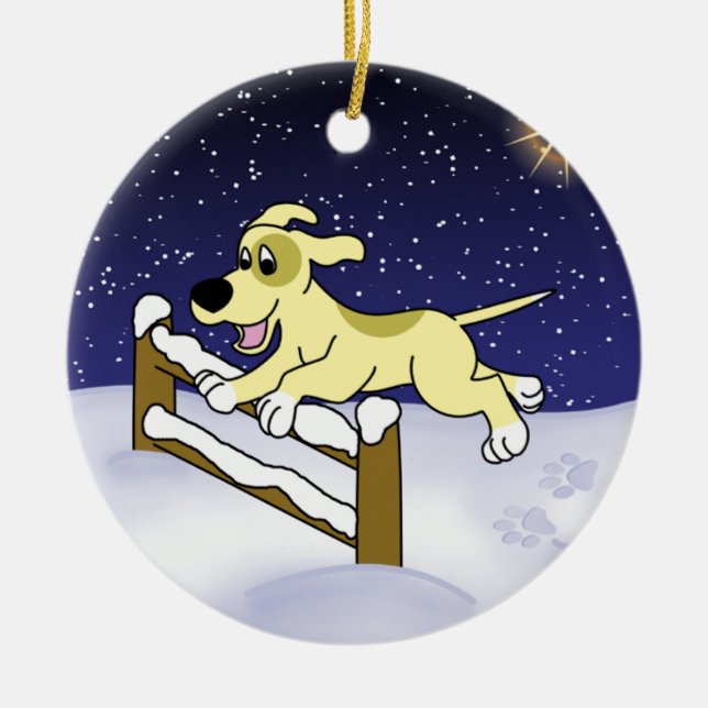 Ornamento del perro de la agilidad del navidad del (Frente)