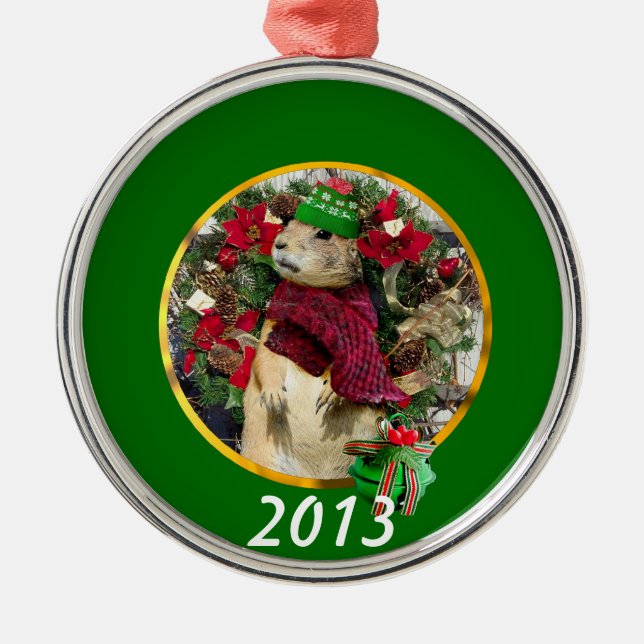 Ornamento del perro de las praderas del navidad (Frente)