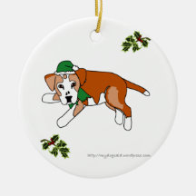 Ornamento del perro del dibujo animado del duende