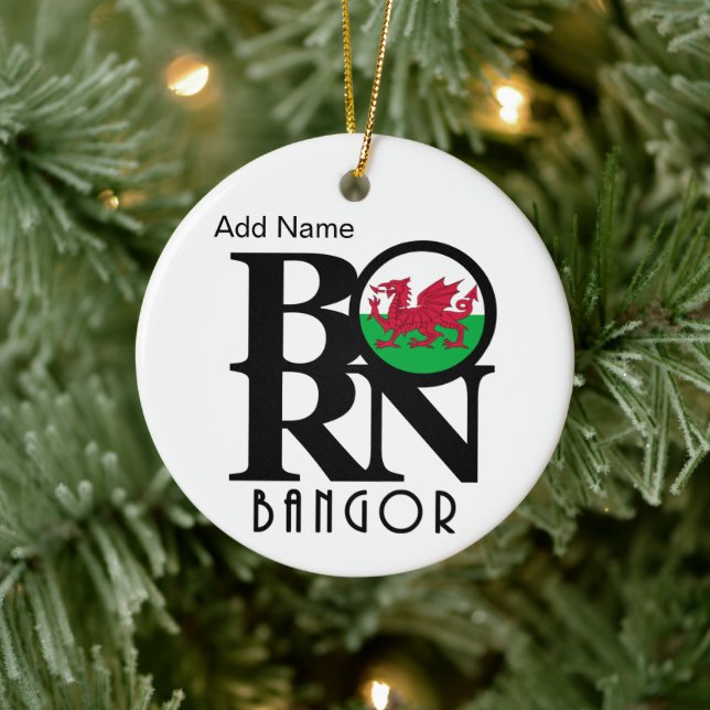 Ornamento del Personalizable BORN Bangor Wales (Árbol)