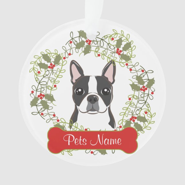 Ornamento del personalizable de Boston Terrier (Anverso)