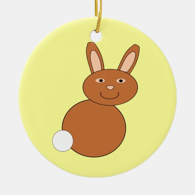 Ornamento del Personalizable de Conejo Feliz Pascu (Frente)
