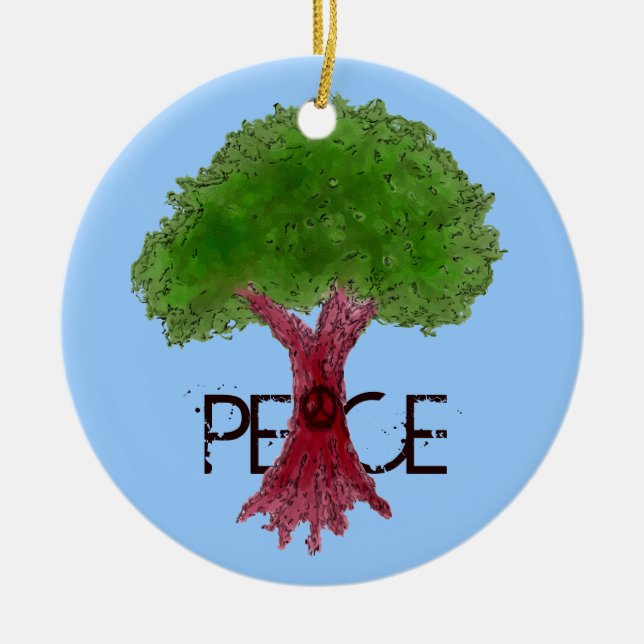 Ornamento del personalizable del árbol de la paz (Frente)