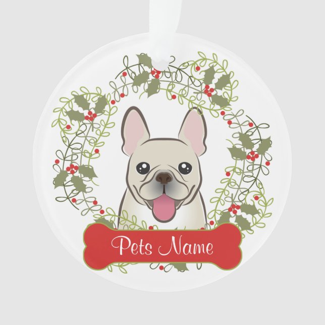 Ornamento del personalizable del bulldog francés (Anverso)