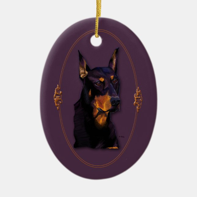 Ornamento del personalizable del Doberman (Frente)