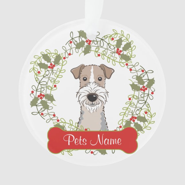 Ornamento del personalizable del fox terrier del (Anverso)