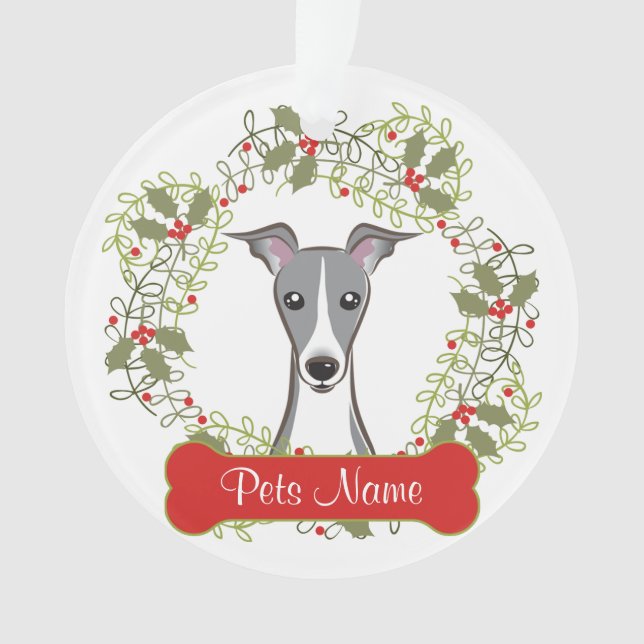 Ornamento del personalizable del galgo italiano (Anverso)