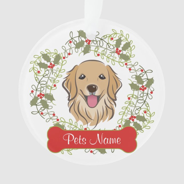 Ornamento del personalizable del golden retriever (Anverso)