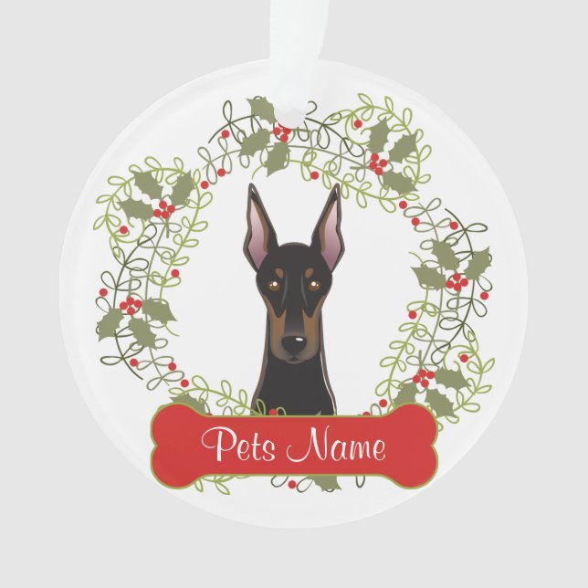 Ornamento del personalizable del Pinscher del (Anverso)