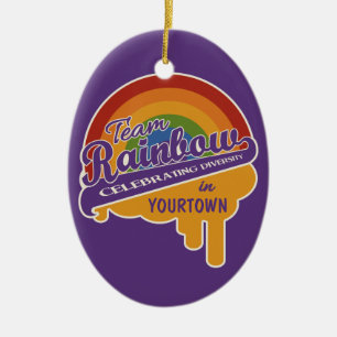 Ornamento del personalizado arcoiris del equipo