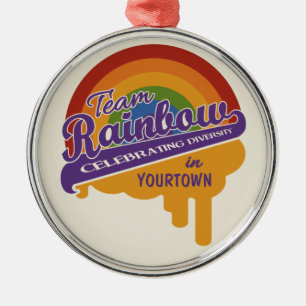 Ornamento del personalizado arcoiris del equipo