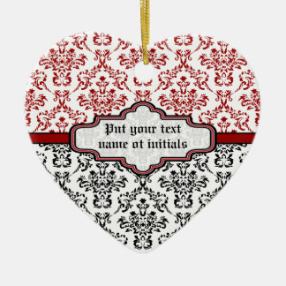 Ornamento del personalizado blanco rojo negro con