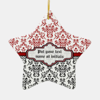 Ornamento del personalizado blanco rojo negro con