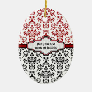 Ornamento del personalizado blanco rojo negro con