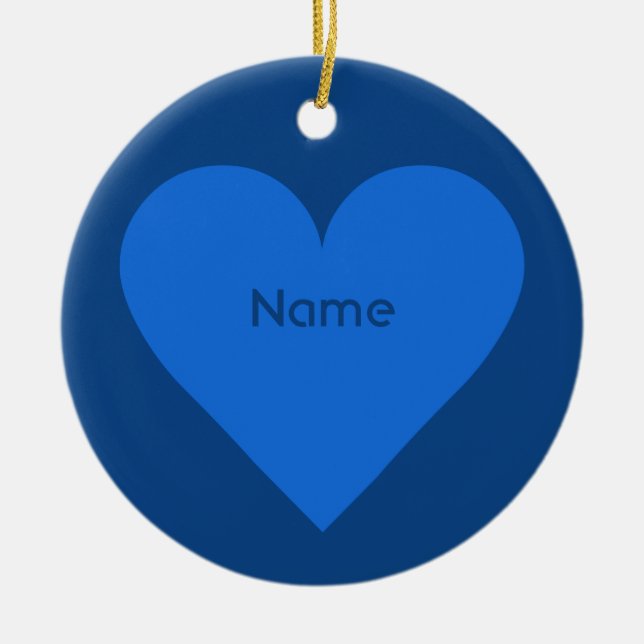 Ornamento del personalizado Blue Heart Valentine (Frente)