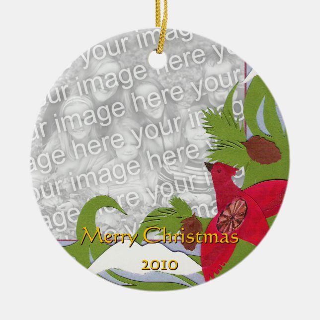 Ornamento del Personalizado Cardinal e Invierno (Frente)