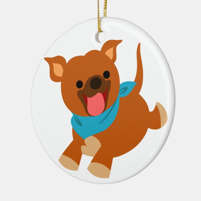 Ornamento del Personalizado Cute Happy Staffie (Izquierda)