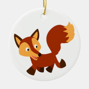 Ornamento del Personalizado de Cute Happy Fox