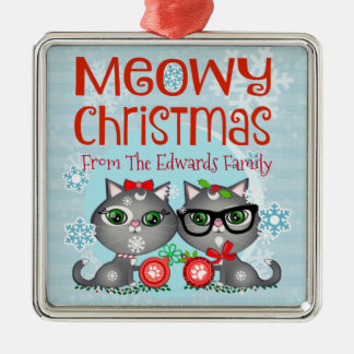 Ornamento del personalizado de los pares del gato
