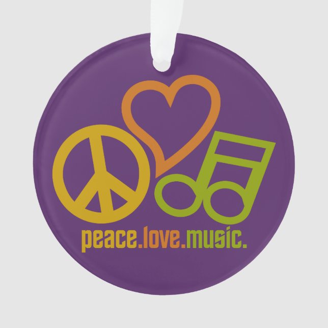Ornamento del personalizado de música Peace Love (Anverso)