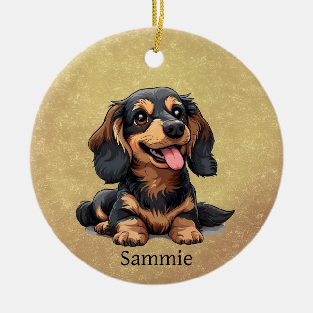 Ornamento del Personalizado de perros de porcino d (Frente)