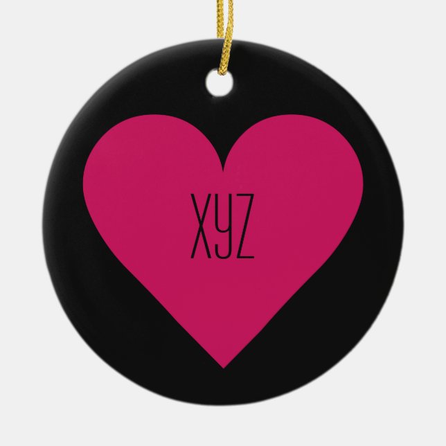 Ornamento del personalizado de Red Heart Valentine (Frente)