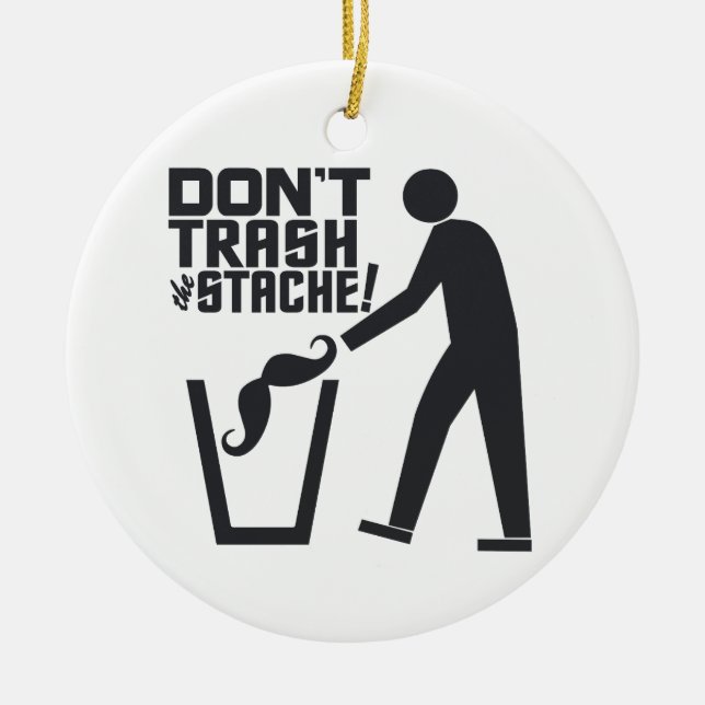 Ornamento del personalizado de Stache de la basura (Frente)