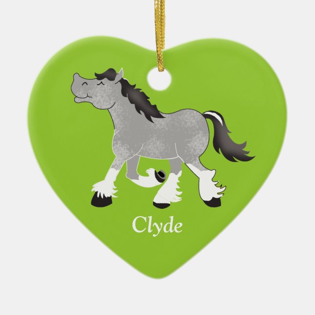 Ornamento del Personalizado del caballo de Gray Pe (Frente)