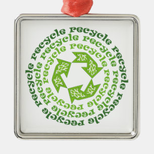 Ornamento del personalizado del signo de reciclaje