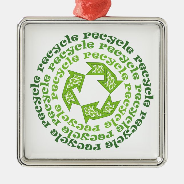 Ornamento del personalizado del signo de reciclaje (Frente)