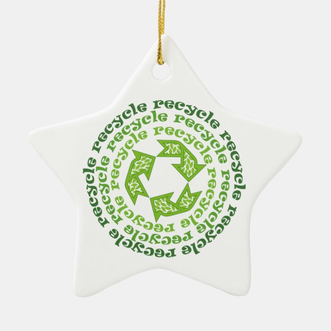 Ornamento del personalizado del signo de reciclaje (Frente)