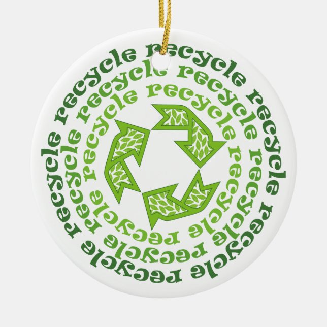 Ornamento del personalizado del signo de reciclaje (Frente)