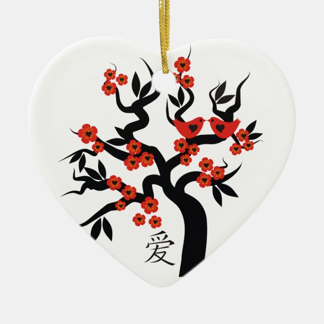 Ornamento del personalizado del símbolo de amor ch (Frente)