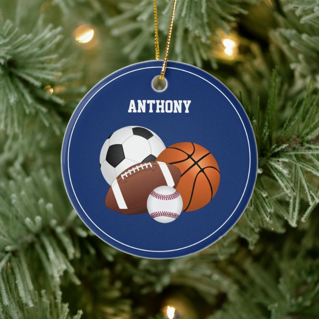 Ornamento del Personalizado Deportivo Azul (Árbol)