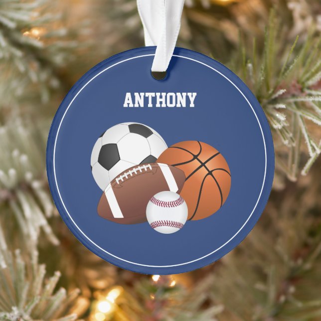 Ornamento del Personalizado Deportivo Azul (Árbol)
