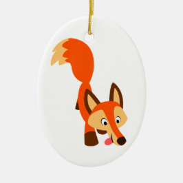 Ornamento del Personalizado Inquisitivo Cute Fox
