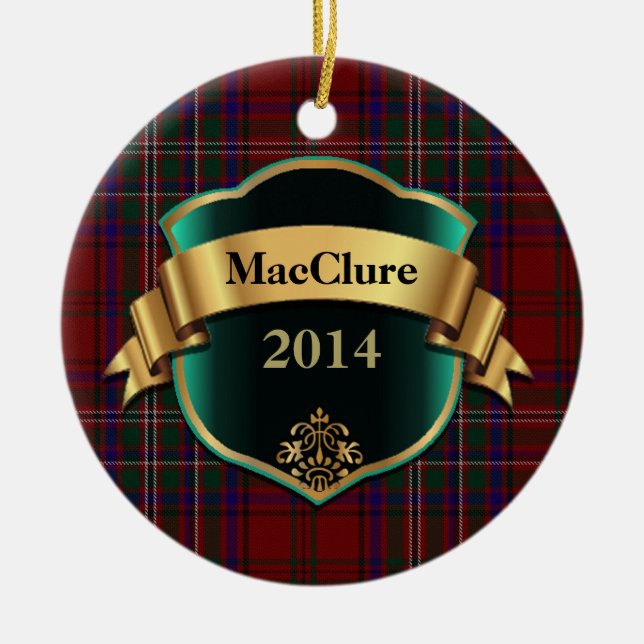 Ornamento del Personalizado MacClure Tartan Plaid (Frente)