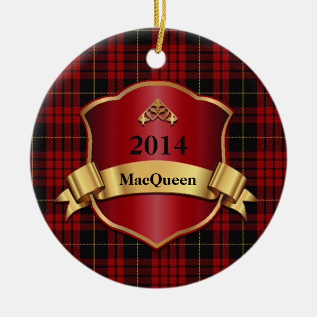 Ornamento del Personalizado MacQueen Tartan Plaid (Frente)