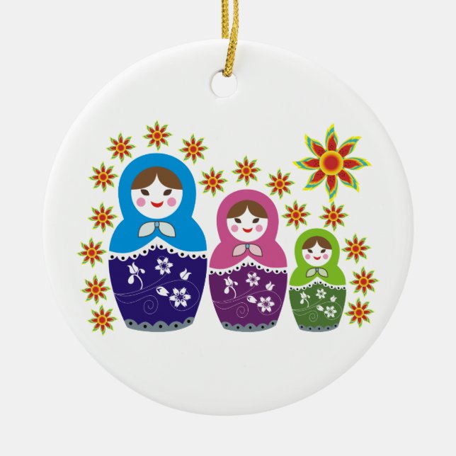 Ornamento del personalizado ruso Matryoshka Dolls (Frente)