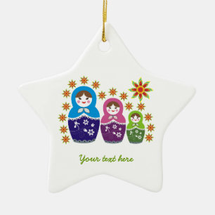 Ornamento del personalizado ruso Matryoshka Dolls