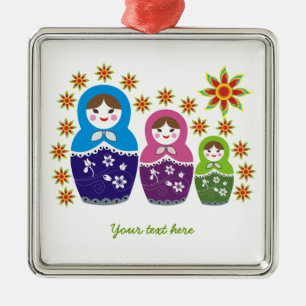 Ornamento del personalizado ruso Matryoshka Dolls