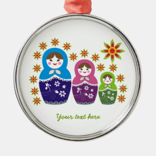 Ornamento del personalizado ruso Matryoshka Dolls