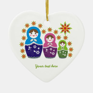 Ornamento del personalizado ruso Matryoshka Dolls